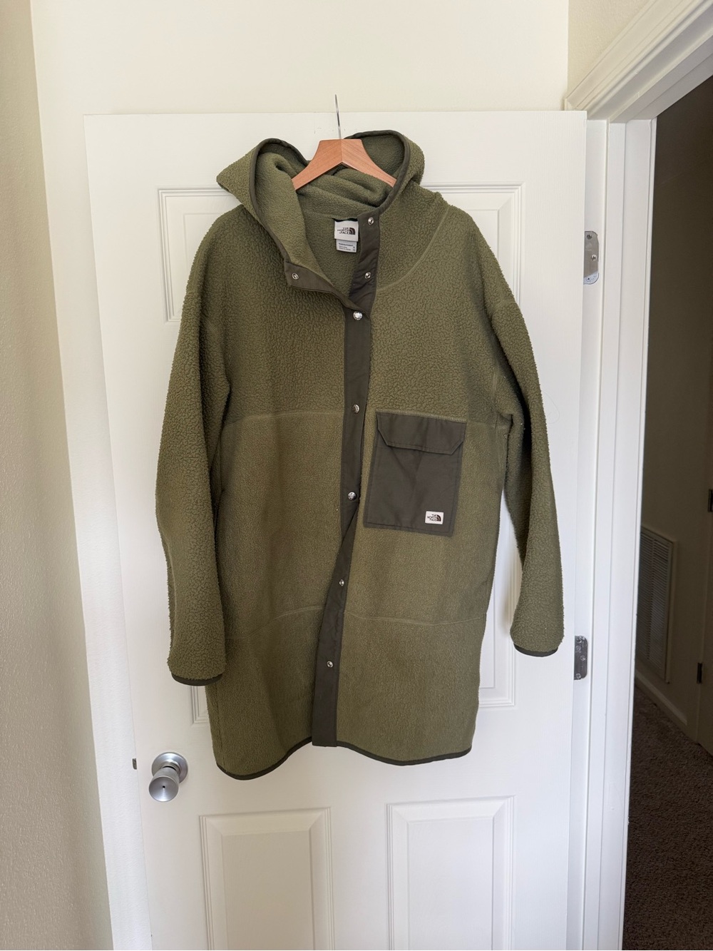 The North Face Women’s Olive Green Hooded Fleece Coat